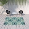 Homeroots 7 x 10 ft. Blue & Green Floral Indoor & Outdoor Area Rug 388669 - alternate 4